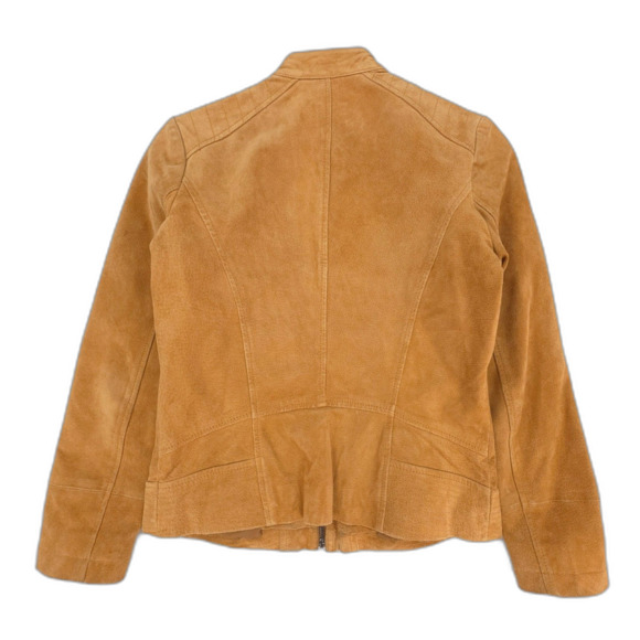 BERNARDO Suede Leather Tailored Biker Jacket Old Money Clean Girl Moto Western - Picture 7 of 9